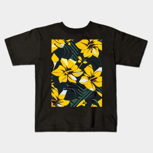 Dark Daffodil Abstract Artwork Kids T-Shirt